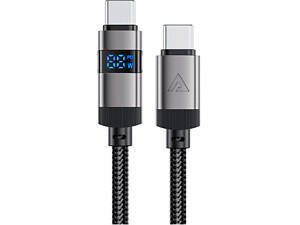 Кабель USB 2.0 Type-C M-M, 1.2 м 60W digital display Black, C15-03 Acefast
