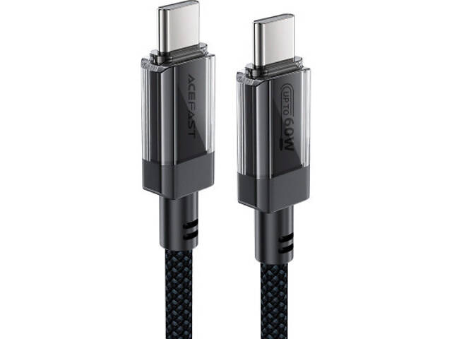 Кабель USB 2.0 Type-C M-M, 1.2м 60W нержавіюча сталь Black, C12-03 Acefast - Фото 2