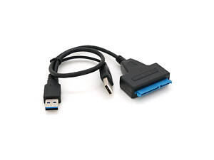 Кабель Usb 3.0 AM + USB 2.0 to SATA black 0.1m для HDD/SSD дисков