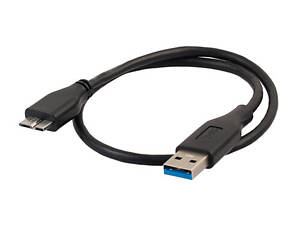 Кабель USB 3.0 - USB Micro-B, 1м, грубый, черный