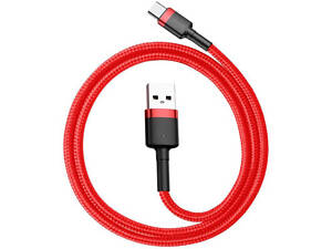 Кабель USB 3.1 AM-Type-C M, 0.5 м, 60W, durable nylon Червоний, CATKLF-A09 Baseus