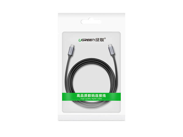 Кабель USB 3.1 Type-C M-M, 1.5 м, 60W Nickel Plating Aluminum Shell Сірий, US161 UGREEN - Фото 6