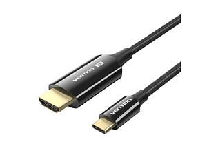 Кабель USB 3.1 Type-C M - HDMI M, 1.8m V2.0 8K 60 Гц Цинковий сплав TPE Чорний Vention