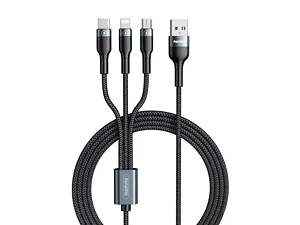 Кабель USB Remax Speed Lightning micro Type-C RC-186th-black 1.2 м черный