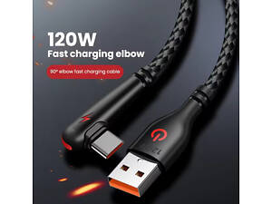 Кабель USB Type-C для швидкого заряджання Huawei Mate (1 метр), 90 градусів, чорний