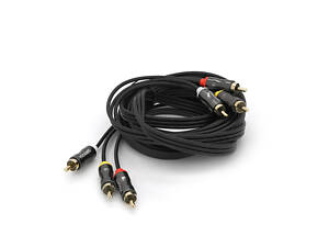 Кабель VEGGIEG AV303 Audio-Video 3хRCA (тато) => 3хRCA (тато), GOLD connector, круглий, Black, 3,0 м, Пакет
