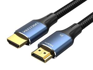 Кабель Vention Cotton Braided HDMI-A Male to Male HD v2.1 Cable 8K 2M Blue Aluminum Alloy Type (ALGLH) yL.
