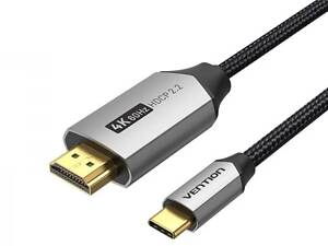Кабель Vention Cotton Braided USB-C to HDMI Cable 1M Black Aluminum Alloy Type yL.