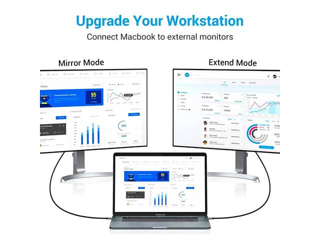 Кабель Vention Cotton Braided USB-C to HDMI Cable 1M Black Aluminum Alloy Type yL. - Фото 7