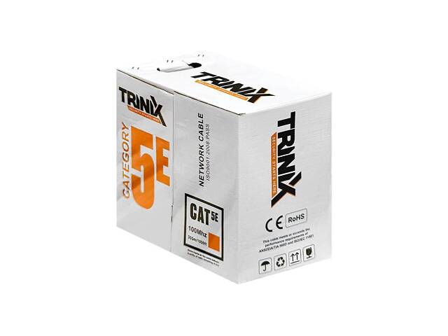 Кабель вита пара UTP CAT5E CCA 0.51 mm PVC Indoor Trinix 305m - Фото 2