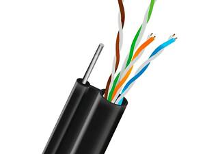 Кабель вита пара UTP CAT5E CCA 0.51mm LDPE Outdoor + дріт Trinix 305m