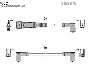 Кабель зажигания к-кт TESLA Audi, VW 81-96 2,0 TESLA T700C на AUDI 500 (44, 44Q, C3)