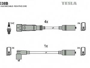 Кабель запалювання к-кт TESLA Audi 80 83-96 1,6 TESLA T038B на AUDI 4000 (81, 85, B2)