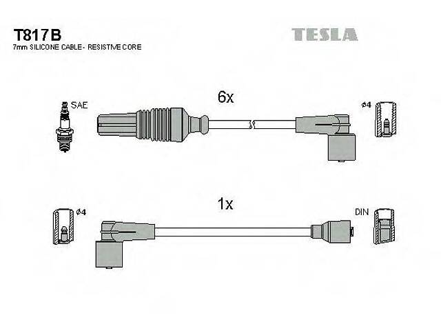 Кабель запалювання к-кт TESLA Citroen,Peugeot 605 89-00 3,0 TESLA T817B на CITROEN XM (Y3)