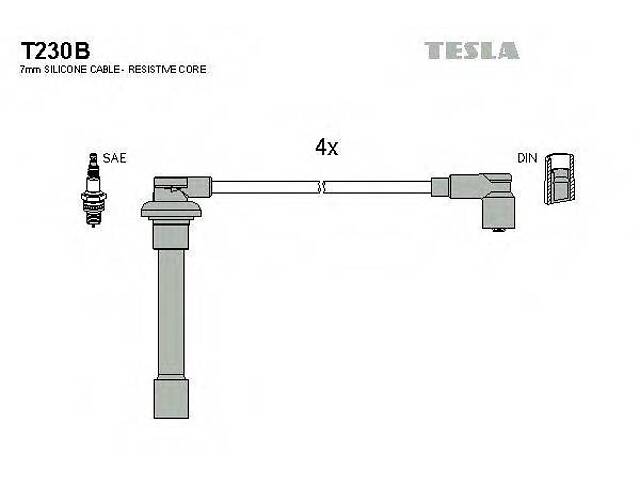 Кабель запалювання к-кт TESLA Honda Civic IV D16Z6D16Z7 TESLA T230B на HONDA CIVIC Mk IV Наклонная задняя часть (EG)
