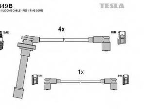 Кабель запалювання к-кт TESLA Nissan Primera P10,P11, Sunny 90-02 TESLA T849B на NISSAN PULSAR III (N14)