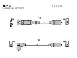 Кабель запалювання к-кт TESLA Seat,VW 88-02 1,8 TESLA T651C на VW GOLF Mk II (19E, 1G1)