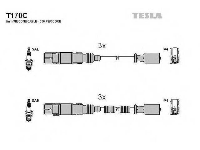 Кабель запалювання к-кт TESLA Smart 98- TESLA T170C на SMART CITY-COUPE (450)