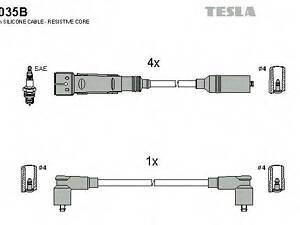 Кабель запалювання к-кт TESLA WAG 84-92 1,6 TESLA T035B на VW GOLF Mk II (19E, 1G1)