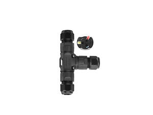 Кабельный Т-разветвитель EW-P20T-3P, под кабель 5-9 мм, 16A, 450V, Black.