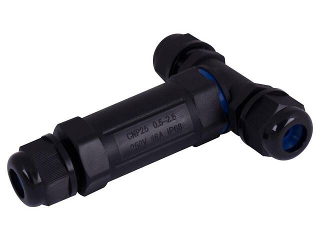Кабельний з'єднувач 16А 3 контакти провід ø0,5-2,5мм.кв PG16 тип T поліамід IP68 [s2039103] e.wcc.cnp25t E.NEXT - Фото 1