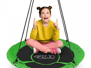 Гойдалка-гніздо кругла 4FIZJO L 100 см Black/Green (P-5907739314512)