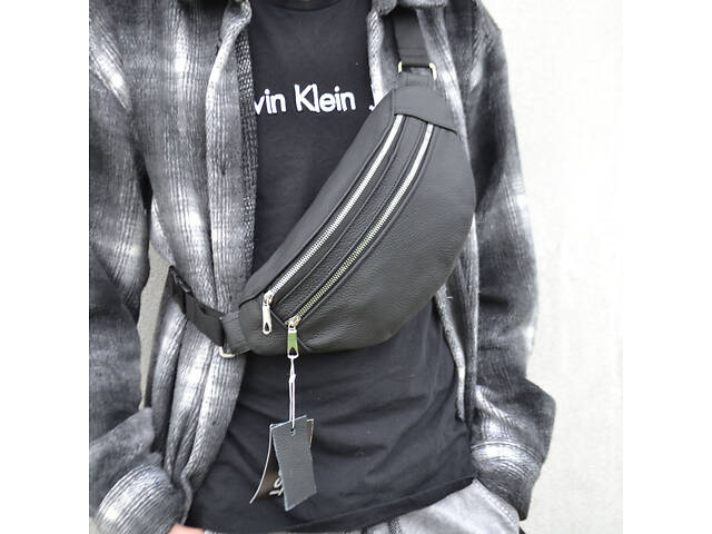 Якісна бананка з натуральної шкіри, сумка чоловіча - жіноча барсетка шкіряна - Фото 30