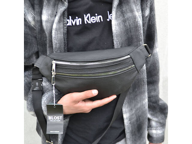 Якісна бананка з натуральної шкіри, сумка чоловіча - жіноча барсетка шкіряна - Фото 33