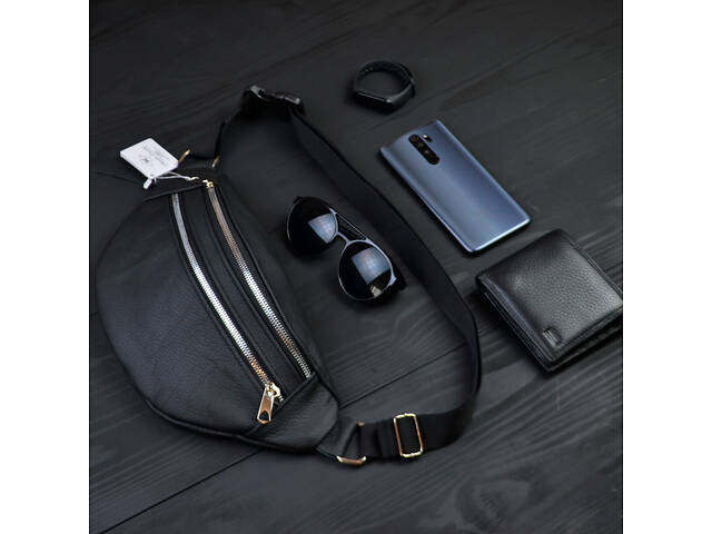 Якісна бананка з натуральної шкіри, сумка чоловіча - жіноча барсетка шкіряна - Фото 5