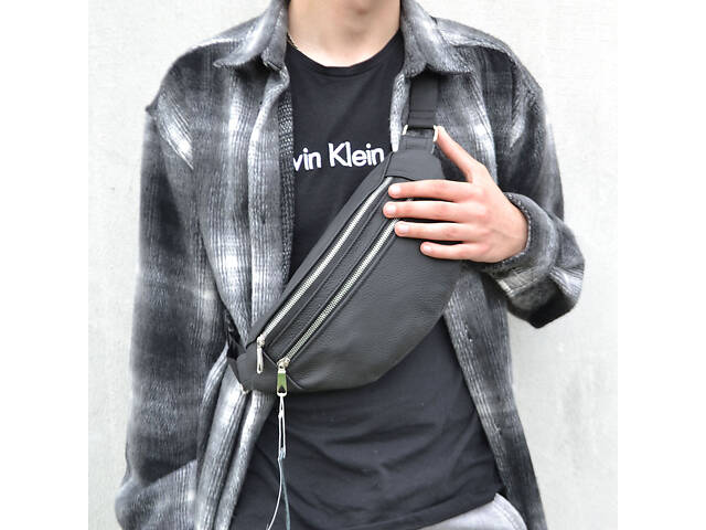 Якісна бананка з натуральної шкіри, сумка чоловіча - жіноча барсетка шкіряна - Фото 28