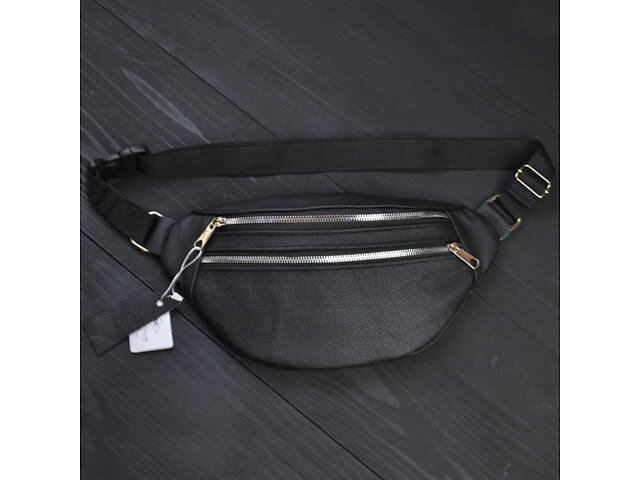 Якісна бананка з натуральної шкіри, сумка чоловіча - жіноча барсетка шкіряна - Фото 1