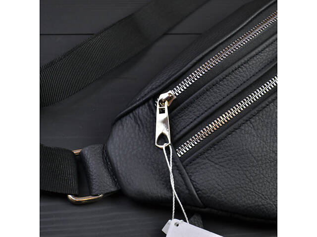 Якісна бананка з натуральної шкіри, сумка чоловіча - жіноча барсетка шкіряна - Фото 9