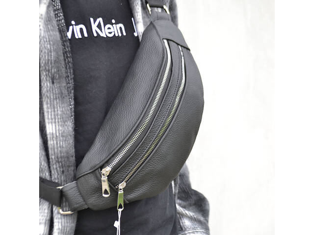 Якісна бананка з натуральної шкіри, сумка чоловіча - жіноча барсетка шкіряна - Фото 25