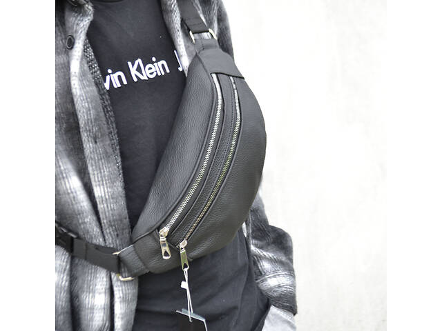 Якісна бананка з натуральної шкіри, сумка чоловіча - жіноча барсетка шкіряна - Фото 26