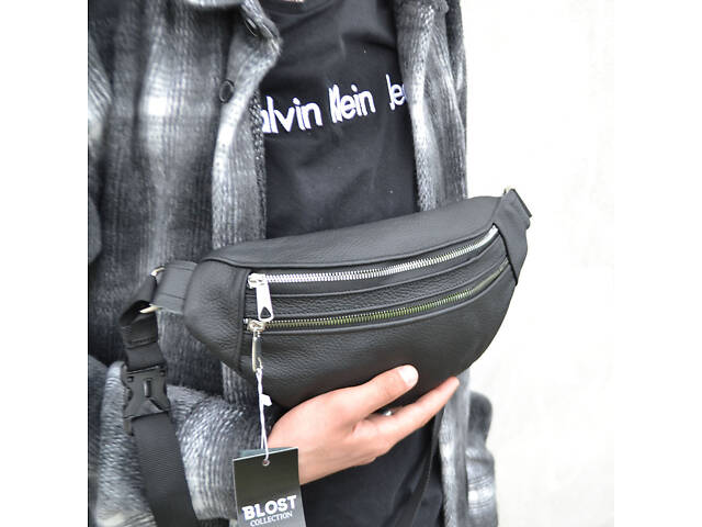 Якісна бананка з натуральної шкіри, сумка чоловіча - жіноча барсетка шкіряна - Фото 27