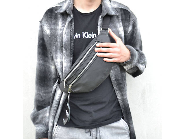 Якісна бананка з натуральної шкіри, сумка чоловіча - жіноча барсетка шкіряна - Фото 32