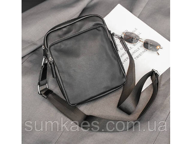 Якісна чоловіча сумка планшетка еко шкіра чорна - Фото 1