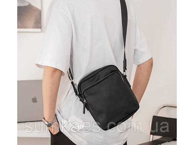 Якісна чоловіча сумка планшетка еко шкіра чорна - Фото 3