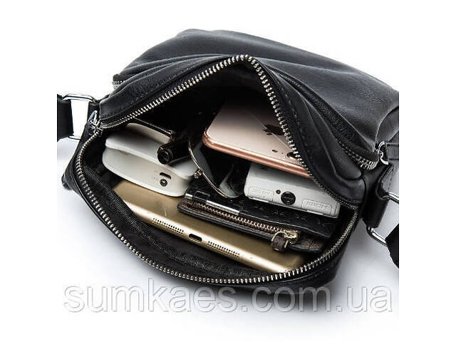 Якісна чоловіча сумка планшетка еко шкіра чорна - Фото 5