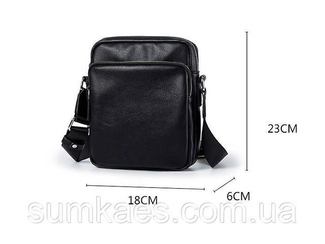 Якісна чоловіча сумка планшетка еко шкіра чорна - Фото 7