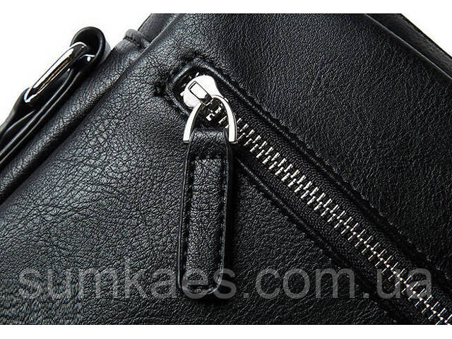 Якісна чоловіча сумка планшетка еко шкіра чорна - Фото 9