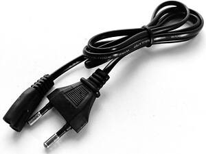 Качественный сетевой кабель 220V для электроприборов. 2х0.5мм. 40см. Новый!