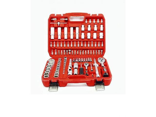 Качественный универсальный набор ключей головок REDFOX RFSS108 : 108 шт, ¼', ½', вес 7 кг, Польша - Фото 1