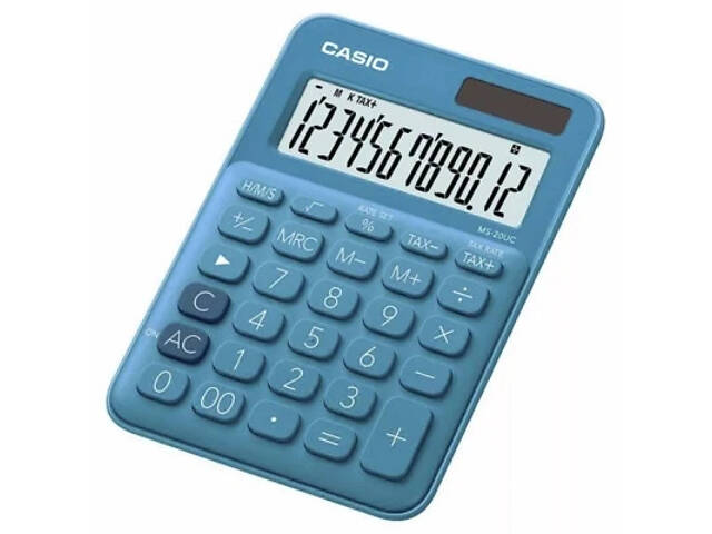Калькулятор Casio MS-20UC-BU-W-EC, синій (CALC-CAS-MS-20UC-BU) - Фото 1
