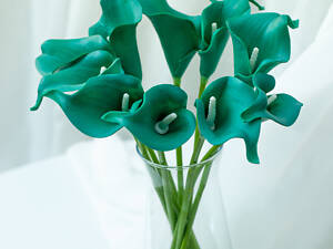 Калла на ніжці штучна В-21 см Упаковка 10 шт. Колір: зелений