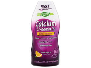 Кальций и витамин D3, Calcium & Vitamin D3, Nature's Way, цитрус, 480 мл