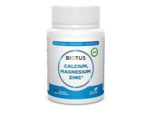 Кальций, магний, цинк и витамин D3, Calcium, Magnesium, Zinc+, Biotus, 60 капсул