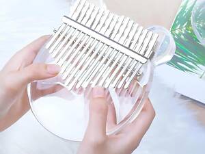 Калімба з акрилу RESTEQ, Прозора калімба Bear, тон С, Калімба на 17 язичків, Kalimba з цільним резонатором