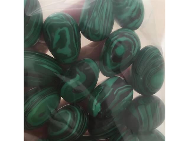 Камінь малахіт у формі яйця RESTEQ. Яйце з натурального малахіту 4 см. Кам`яне яйце - Фото 5