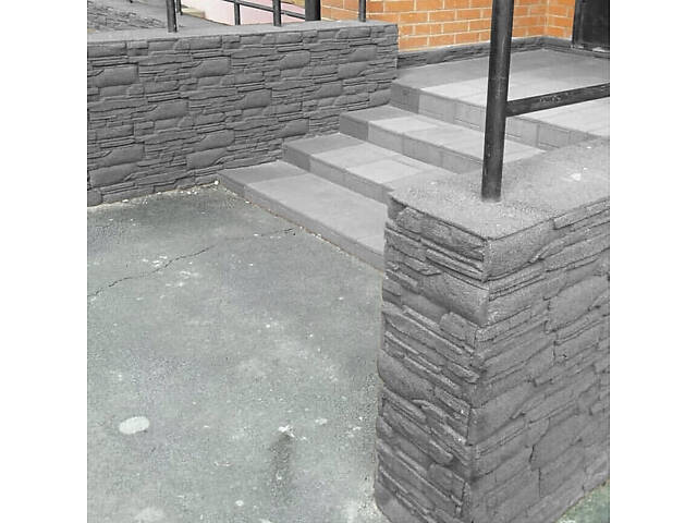 Камінь гумовий Піщаник 500х190х15 мм - Темно-Сірий - Фото 5